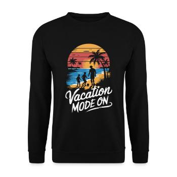 Father and 2 sons football holiday beach vintage - Unisex Sweatshirt - black - Front - Alina (178cm) & Michal (187cm)