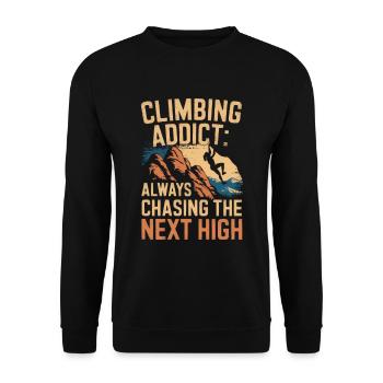 Klettern Freeclimbing felsklettern für Frauen - Unisex Pullover - Schwarz - Vorne - Alina (178cm) & Michal (187cm)
