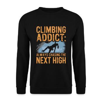 Klettern Freeclimbing felsklettern für Frauen - Unisex Pullover - Schwarz - Vorne - Alina (178cm) & Michal (187cm)