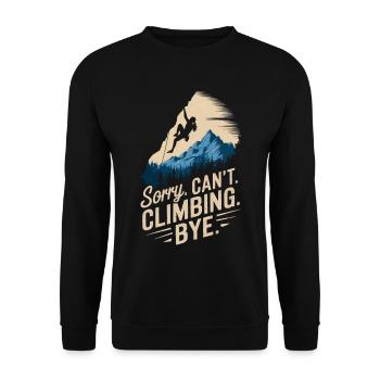 Klettern Freeclimbing felsklettern für Frauen - Unisex Pullover - Schwarz - Vorne - Alina (178cm) & Michal (187cm)