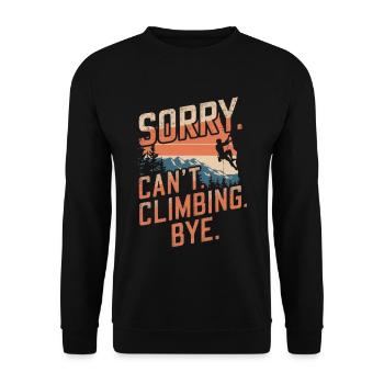 Klettern Freeclimbing felsklettern Spruch - Unisex Pullover - Schwarz - Vorne - Alina (178cm) & Michal (187cm)