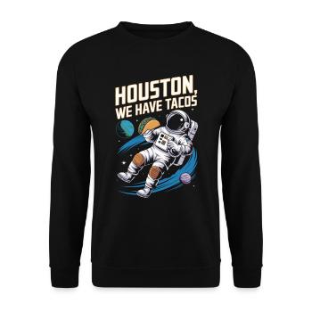 Astronaut Tacos - Unisex Pullover - Schwarz - Vorne - Alina (178cm) & Michal (187cm)