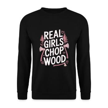 Bûcheron Bûcheron Coupeur de Bois Femmes - Sweat-shirt Unisexe - noir - Devant - Alina (178cm) & Michal (187cm)
