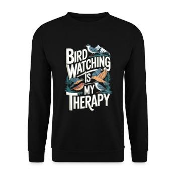 Vogelbeobachtung Ornithologe Vögel - Unisex Pullover - Schwarz - Vorne - Alina (178cm) & Michal (187cm)