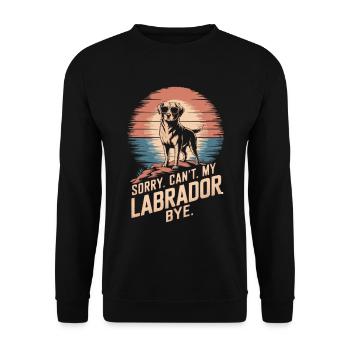 Labrador avec des lunettes de soleil dicton vintage - Sweat-shirt Unisexe - noir - Devant - Alina (178cm) & Michal (187cm)
