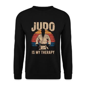 Judo vintage - Unisex Sweatshirt - black - Front - Alina (178cm) & Michal (187cm)