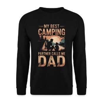 Père et fils camping camping randonnée vintage - Sweat-shirt Unisexe - noir - Devant - Alina (178cm) & Michal (187cm)