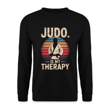 Judo vintage - Unisex Sweatshirt - black - Front - Alina (178cm) & Michal (187cm)