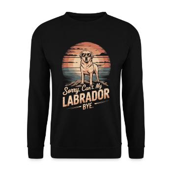 Labrador avec des lunettes de soleil dicton vintage - Sweat-shirt Unisexe - noir - Devant - Alina (178cm) & Michal (187cm)