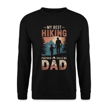 Père et fils camping camping randonnée vintage - Sweat-shirt Unisexe - noir - Devant - Alina (178cm) & Michal (187cm)