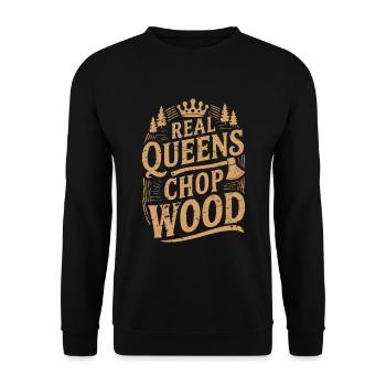 bûcheron coupe de bois femmes coupe-arbres - Sweat-shirt Unisexe - noir - Devant - Alina (178cm) & Michal (187cm)