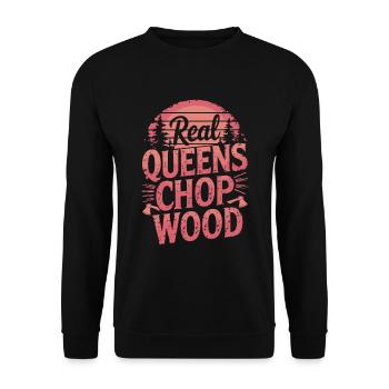 bûcheron coupe de bois femmes coupe-arbres - Sweat-shirt Unisexe - noir - Devant - Alina (178cm) & Michal (187cm)