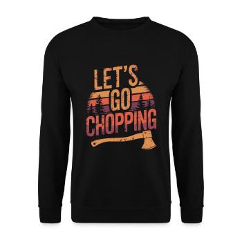 Lumberjack Wood Chopping Tree Cutter - Unisex Sweatshirt - black - Front - Alina (178cm) & Michal (187cm)