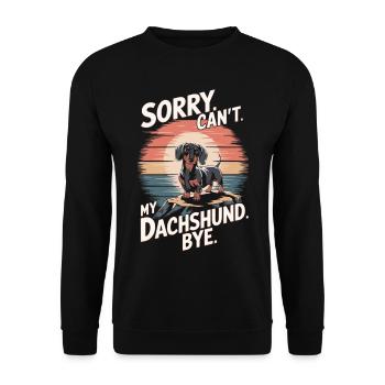 Dachshund Saying Vintage - Unisex Sweatshirt - black - Front - Alina (178cm) & Michal (187cm)