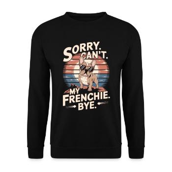 Bouledogue français avec lunettes de soleil vintage - Sweat-shirt Unisexe - noir - Devant - Alina (178cm) & Michal (187cm)