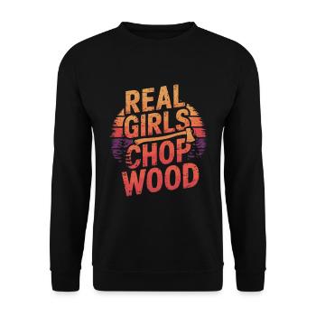 bûcheron coupe de bois femmes coupe-arbres - Sweat-shirt Unisexe - noir - Devant - Alina (178cm) & Michal (187cm)