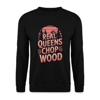 bûcheron coupe de bois femmes coupe-arbres - Sweat-shirt Unisexe - noir - Devant - Alina (178cm) & Michal (187cm)