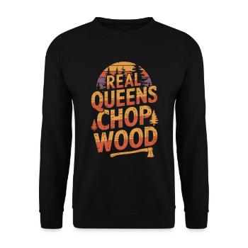 Bûcheron Bûcheron Coupeur de Bois Femmes - Sweat-shirt Unisexe - noir - Devant - Alina (178cm) & Michal (187cm)