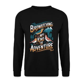 Observation des oiseaux, Oiseaux, Nature, Randonnée, Camping - Sweat-shirt Unisexe - noir - Devant - Alina (178cm) & Michal (187cm)