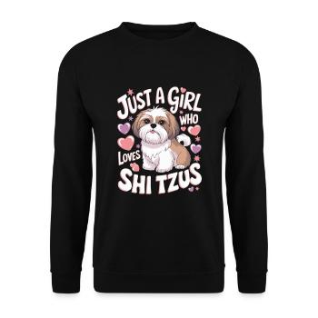 Shi Tzu Lustiger Spruch Frauen - Unisex Pullover - Schwarz - Vorne - Alina (178cm) & Michal (187cm)