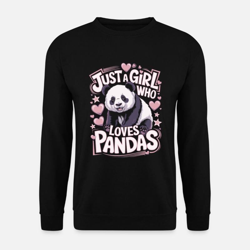 Panda Saying Girl - Unisex Sweatshirt - black