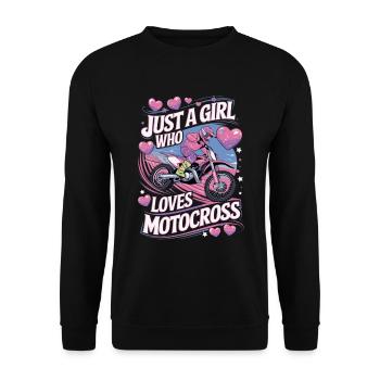 Motocross Motorcycle Rider Woman Saying - Unisex Sweatshirt - black - Front - Alina (178cm) & Michal (187cm)