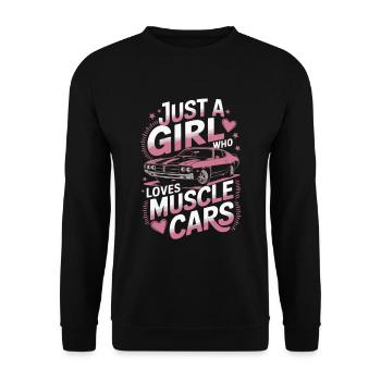 American Mucle Car Racing Car - Unisex Sweatshirt - black - Front - Alina (178cm) & Michal (187cm)