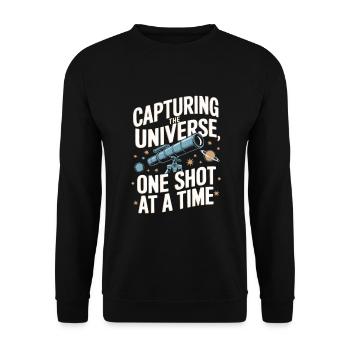 Astrofotografie Teleskop Astronomie - Unisex Pullover - Schwarz - Vorne - Alina (178cm) & Michal (187cm)