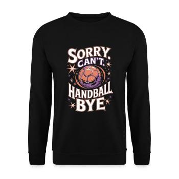 Handball vintage Spruch - Unisex Pullover - Schwarz - Vorne - Alina (178cm) & Michal (187cm)