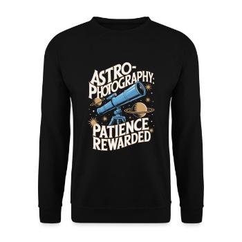Astronomie Astrofotografie Teleskop - Unisex Pullover - Schwarz - Vorne - Alina (178cm) & Michal (187cm)