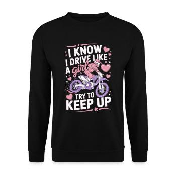 motocross femme motocross pilote femmes fille dire - Sweat-shirt Unisexe - noir - Devant - Alina (178cm) & Michal (187cm)