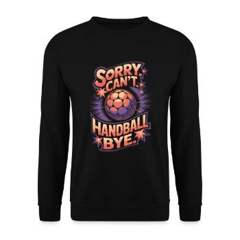 Handball vintage Spruch - Unisex Pullover - Schwarz - Vorne - Alina (178cm) & Michal (187cm)