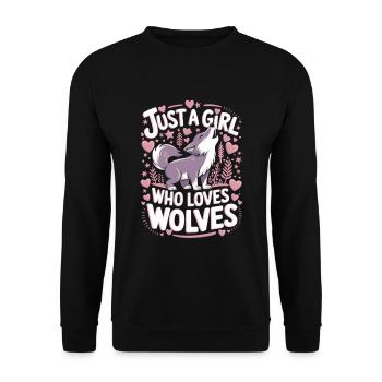 Wolf Girl Saying - Unisex Sweatshirt - black - Front - Alina (178cm) & Michal (187cm)