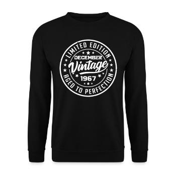 Décembre 1967 Cadeau Vintage Rétro Décembre 1967 - Sweat-shirt Unisexe - noir - Devant - Alina (178cm) & Michal (187cm)