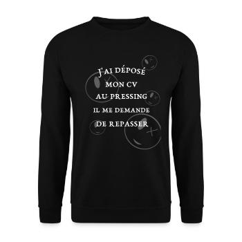 Mon cv - Sweat-shirt Unisexe - noir - Devant - Alina (178cm) & Michal (187cm)