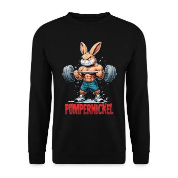 Pumpernickel - Lapin en musculation - Sweat-shirt Unisexe - noir - Devant - Alina (178cm) & Michal (187cm)