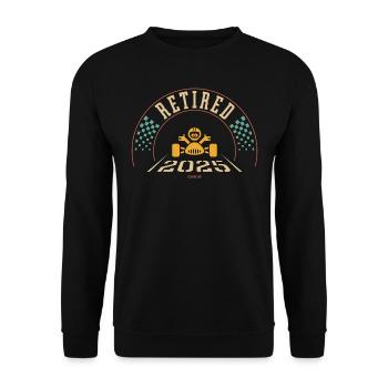 Retired 2025 (Retiree / Retirement Entry / 4C) - Unisex Sweatshirt - black - Front - Alina (178cm) & Michal (187cm)