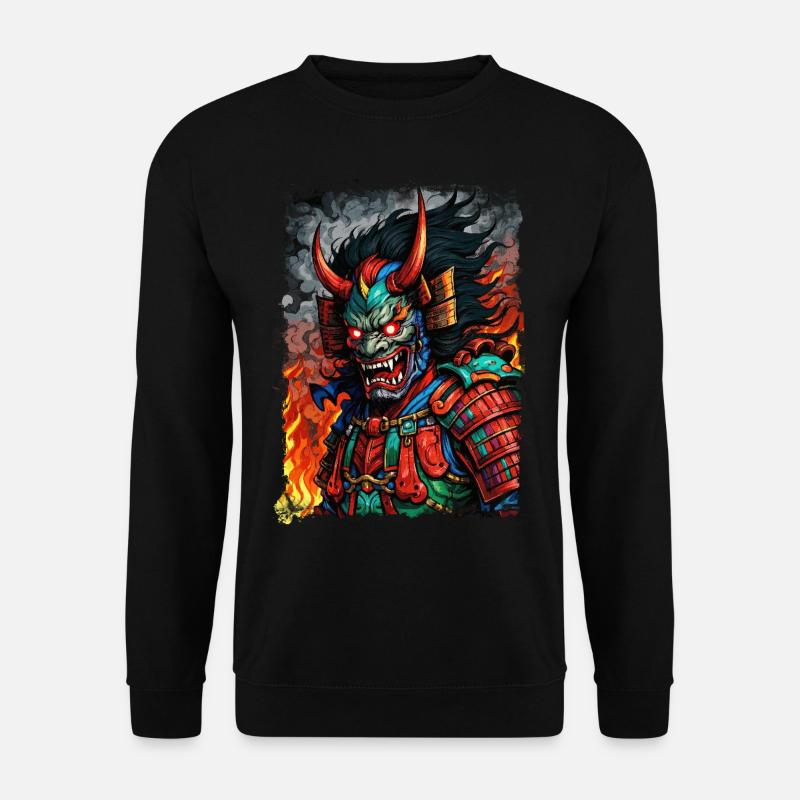 Devil Oni Maske - Unisex Pullover - Schwarz
