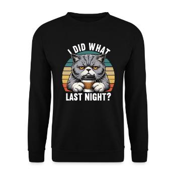 J’ai fait ce que j’ai fait hier soir British Shorthair Cat - Sweat-shirt Unisexe - noir - Devant - Alina (178cm) & Michal (187cm)