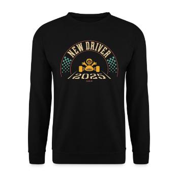 New Driver 2025 (Driving Licence / 4C) - Unisex Sweatshirt - black - Front - Alina (178cm) & Michal (187cm)