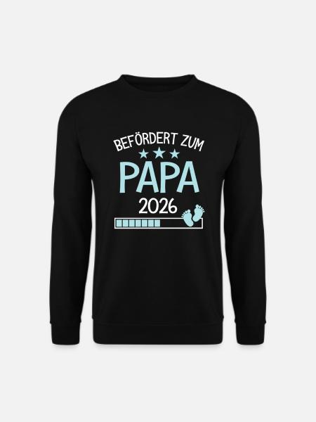 Befördert Papa 2026 Geschenk für neuer vater - Unisex Pullover - Schwarz