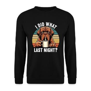 J’ai fait ce que j’ai fait hier soir Bordeaux Mastiff Bordeaux - Sweat-shirt Unisexe - noir - Devant - Alina (178cm) & Michal (187cm)