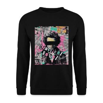 Beethoven Klassische Rebel Punk Kunst Collage - Unisex Pullover - Schwarz - Vorne - Alina (178cm) & Michal (187cm)
