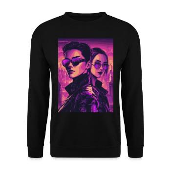 2reborn CyberCity Cybercrime Cyberlove 3 - Unisex Pullover - Schwarz - Vorne - Alina (178cm) & Michal (187cm)