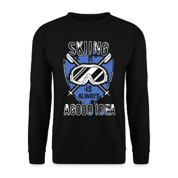 Skiing Is Always A Good Idea - Unisex Sweatshirt - black - Front - Alina (178cm) & Michal (187cm)