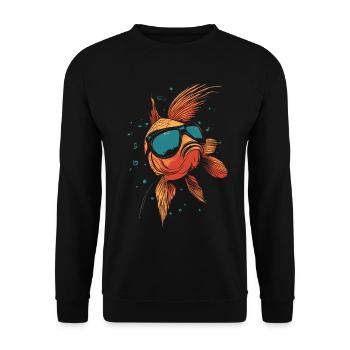Poisson avec des lunettes de soleil - Sweat-shirt Unisexe - noir - Devant - Alina (178cm) & Michal (187cm)