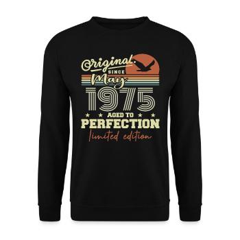 May 1975 | Cadeau Anniversaire Mai 1975 mai 1975 - Sweat-shirt Unisexe - noir - Devant - Alina (178cm) & Michal (187cm)