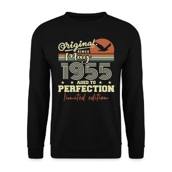 May 1955 | Birthday Gift May 1955 May 1955 - Unisex Sweatshirt - black - Front - Alina (178cm) & Michal (187cm)