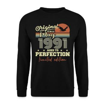 May 1991 | Birthday Gift May 1991 May 1991 - Unisex Sweatshirt - black - Front - Alina (178cm) & Michal (187cm)