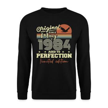 May 1984 | May 1984 May 1984 Birthday Gift - Unisex Sweatshirt - black - Front - Alina (178cm) & Michal (187cm)